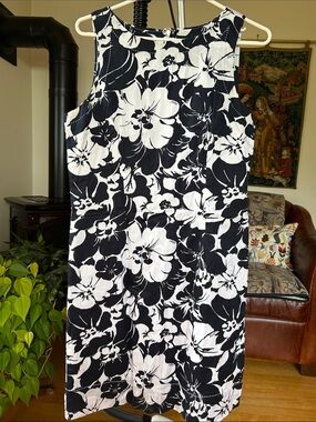 Tommy Hilfiger Black & White Floral Sleeveless Mini Dress